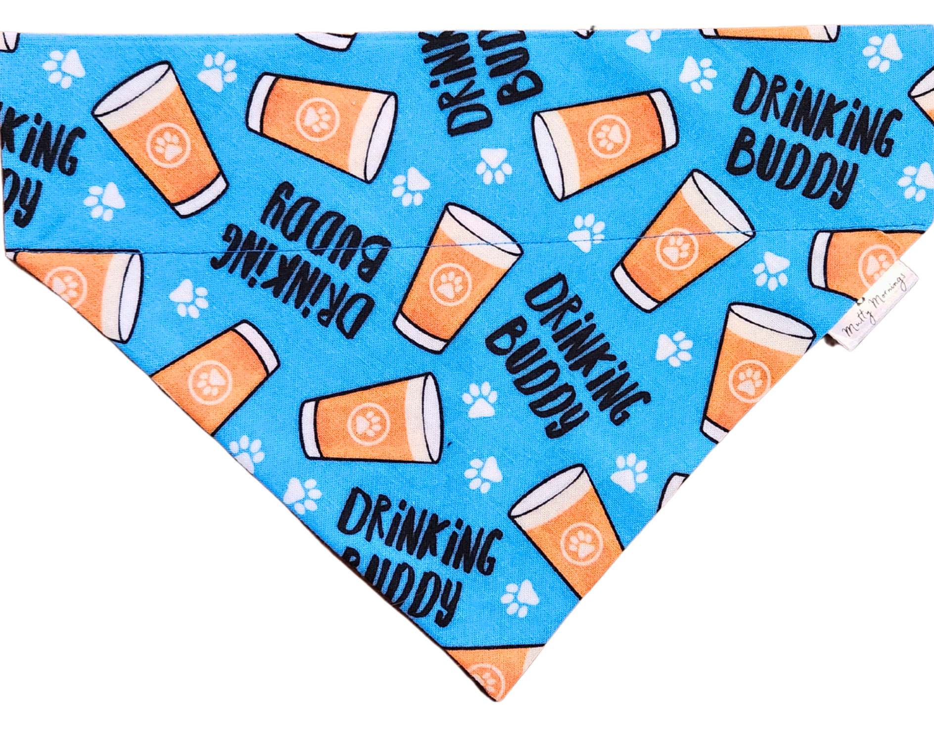 Blue Drinking Buddy Pet Bandana - Mutty Mornings