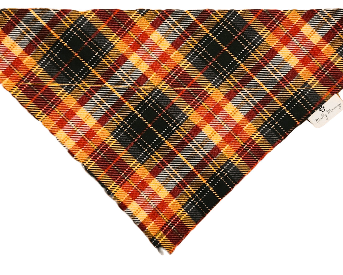Bonfire Nights Plaid Pet Bandana - Mutty Mornings