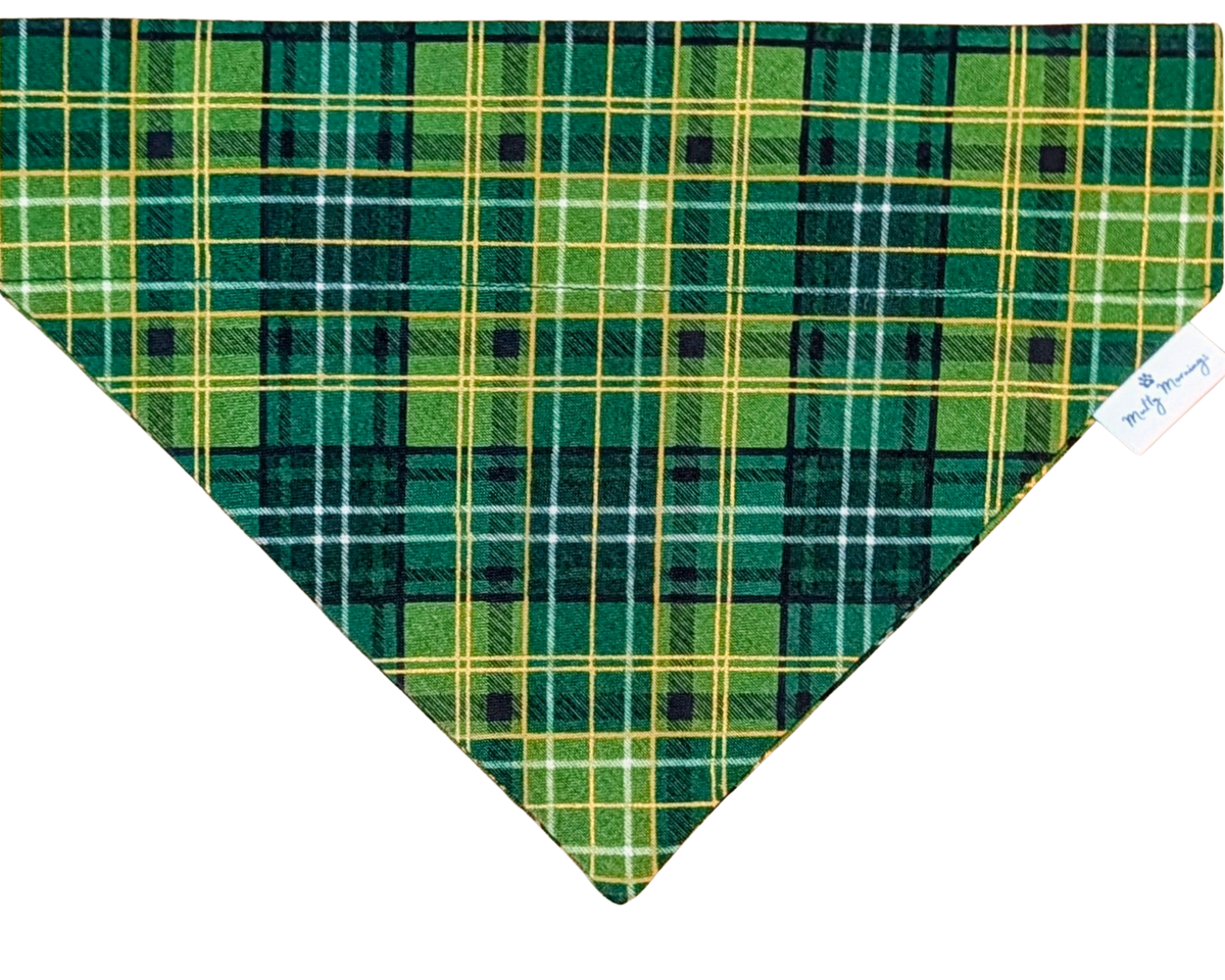 Emerald & Gold Plaid Pet Bandana - Mutty Mornings