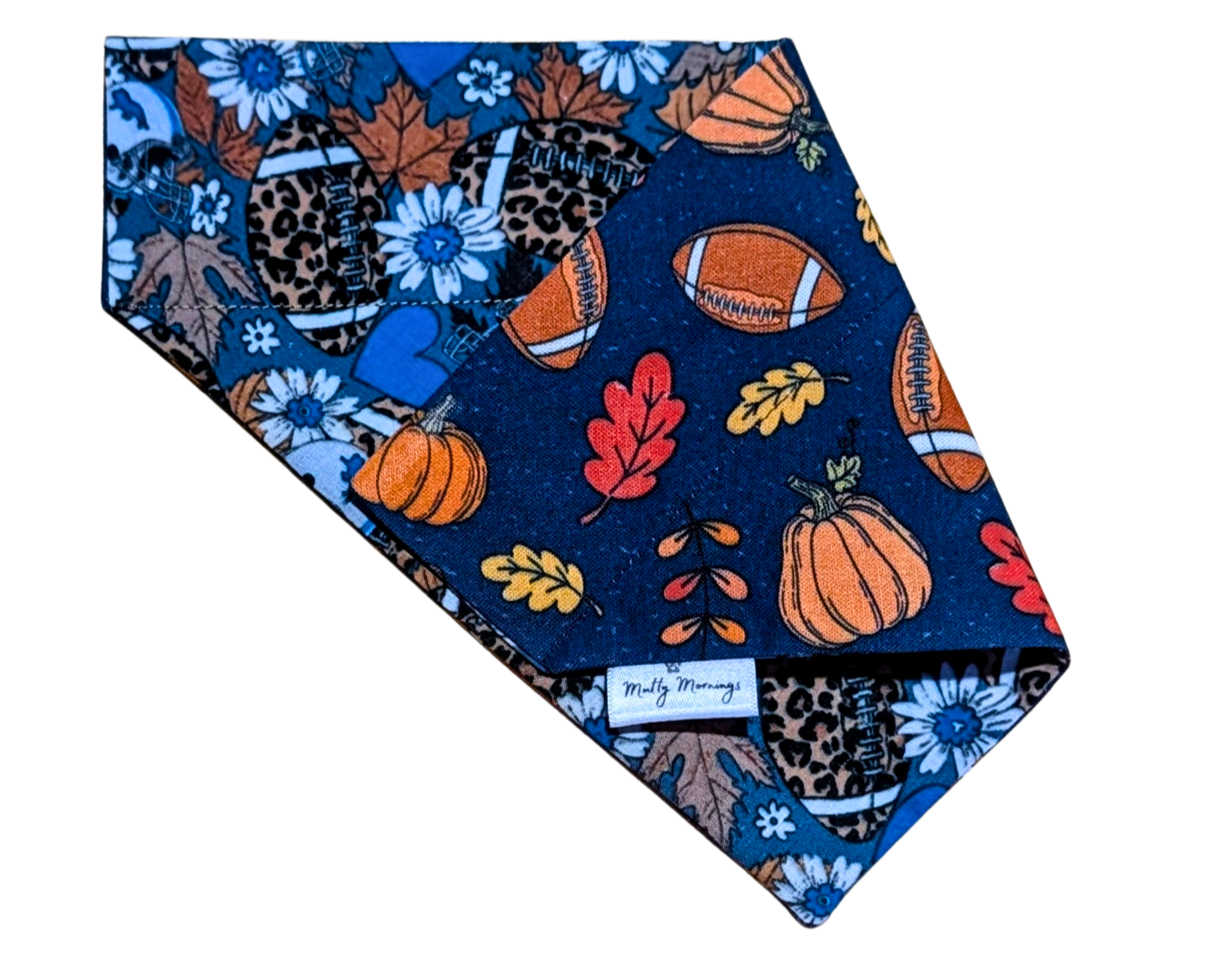 Fall Football Reversible Pet Bandana - Mutty Mornings