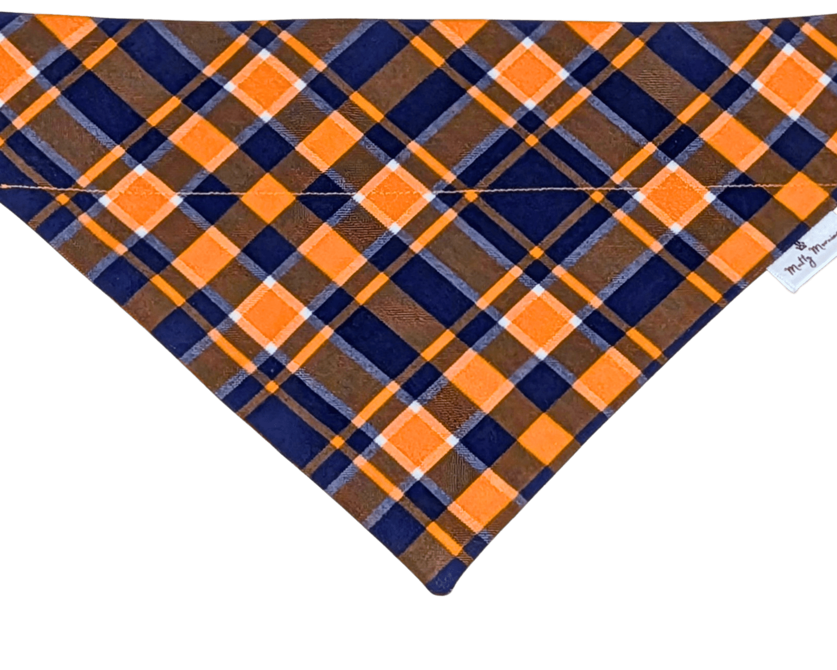 Navy & Amber Plaid Pet Bandana - Mutty Mornings