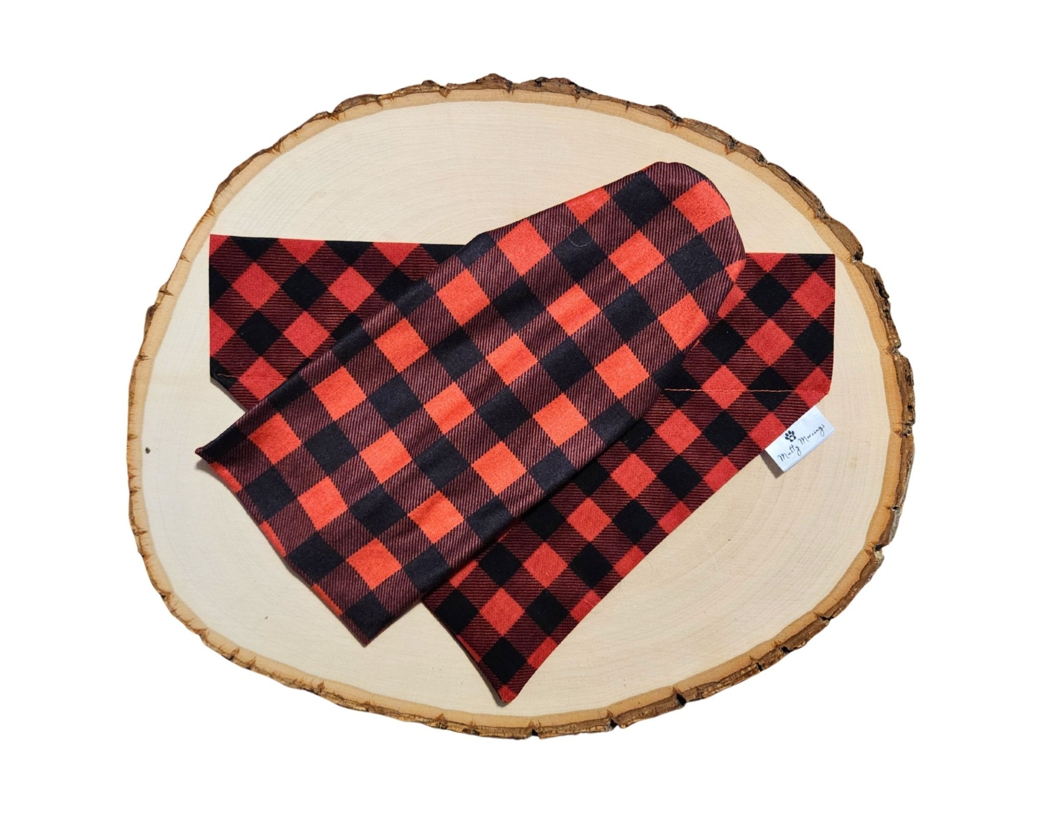 Red Buffalo Check Plaid Bandana & Headband Set - Mutty Mornings