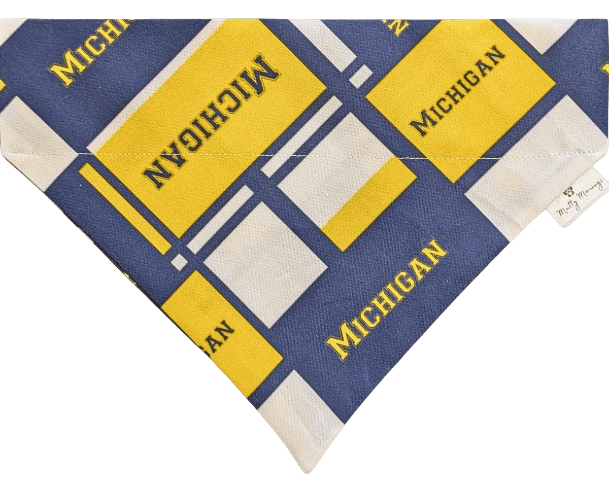 University of Michigan Squares Pet Bandana - Mutty Mornings