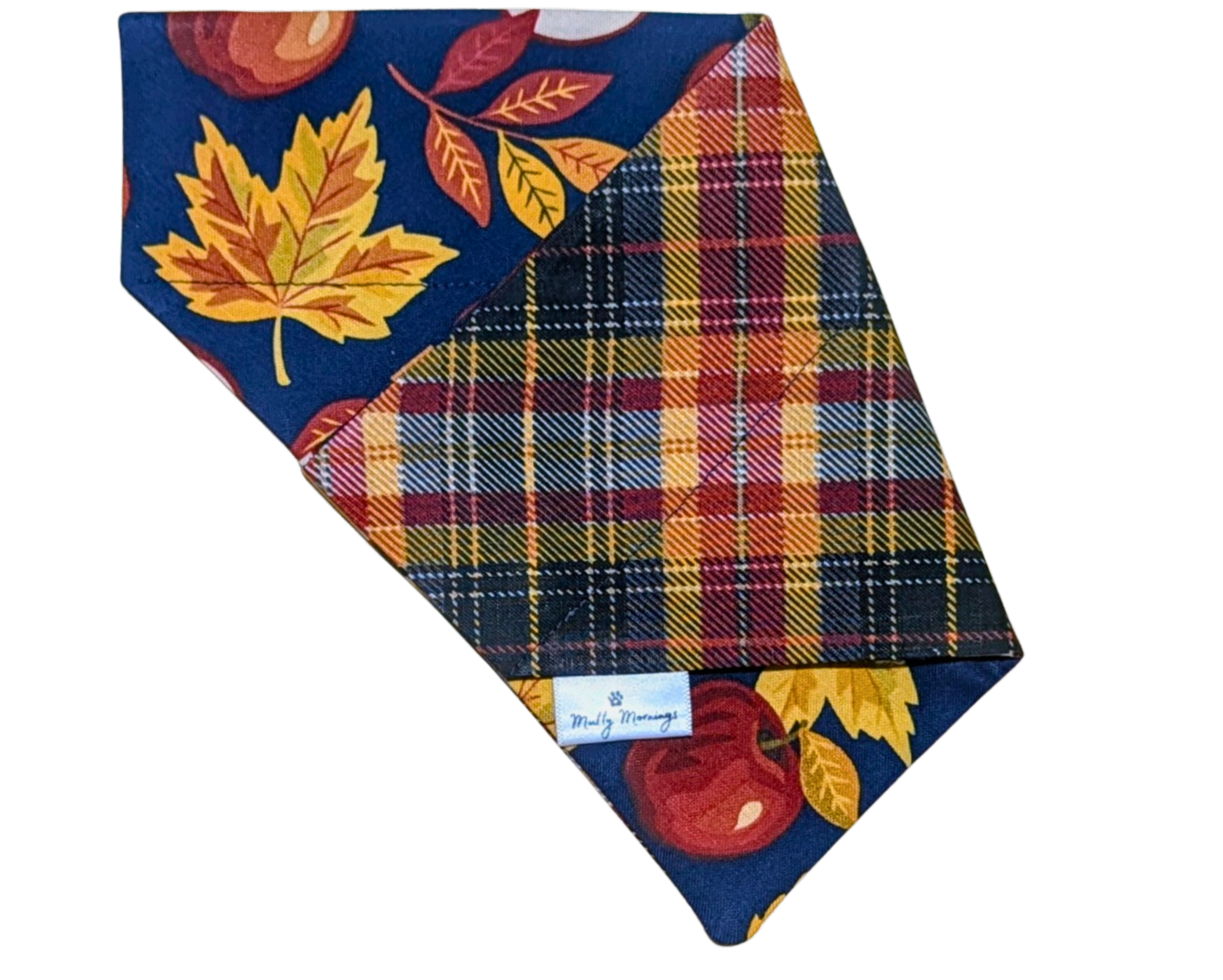 Apple Orchard &amp; Bonfire Plaid Reversible Pet Bandana