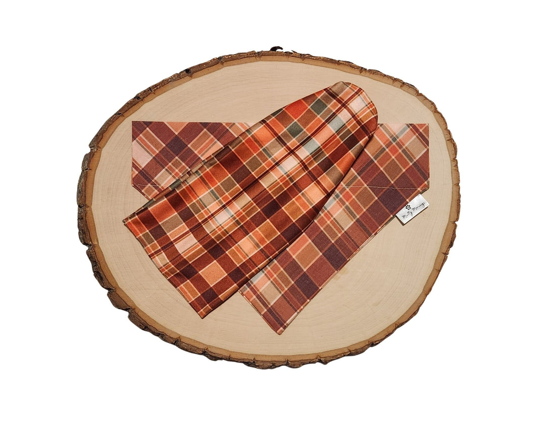 Autumn Harvest Plaid Bandana &amp; Headband Set - Mutty Mornings