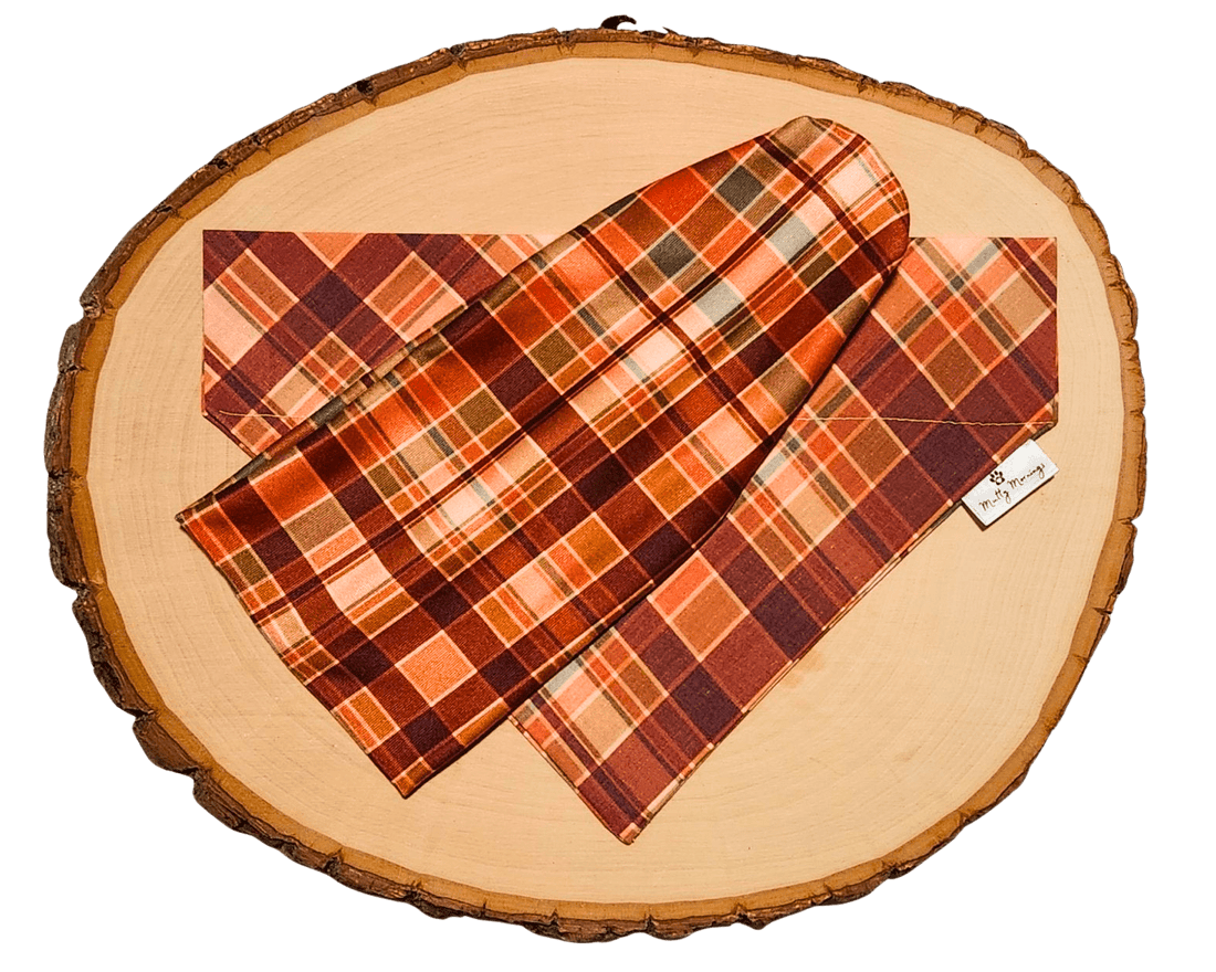 Autumn Harvest Plaid Bandana &amp; Headband Set - Mutty Mornings