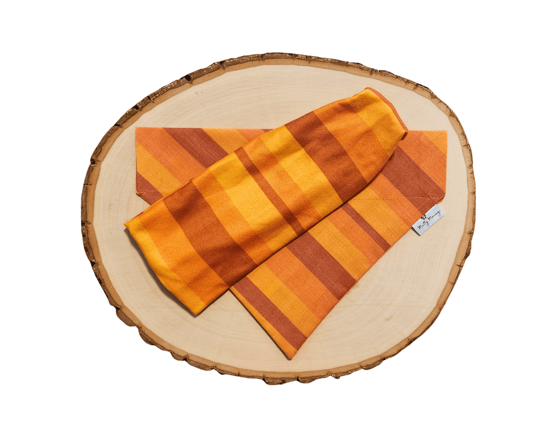 Autumn Stripe Plaid Bandana &amp; Headband Set - Mutty Mornings