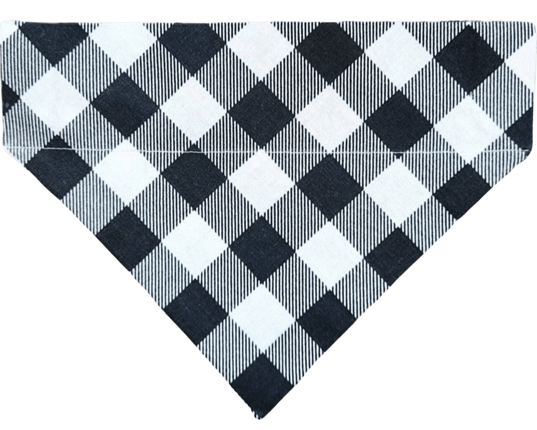 Black &amp; White Buffalo Check Pet Bandana - Mutty Mornings