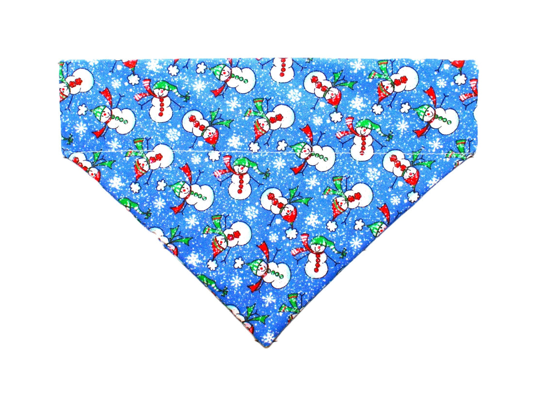 Blue Glitter Snowmen Pet Bandana - Mutty Mornings