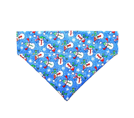 Blue Glitter Snowmen Pet Bandana - Mutty Mornings