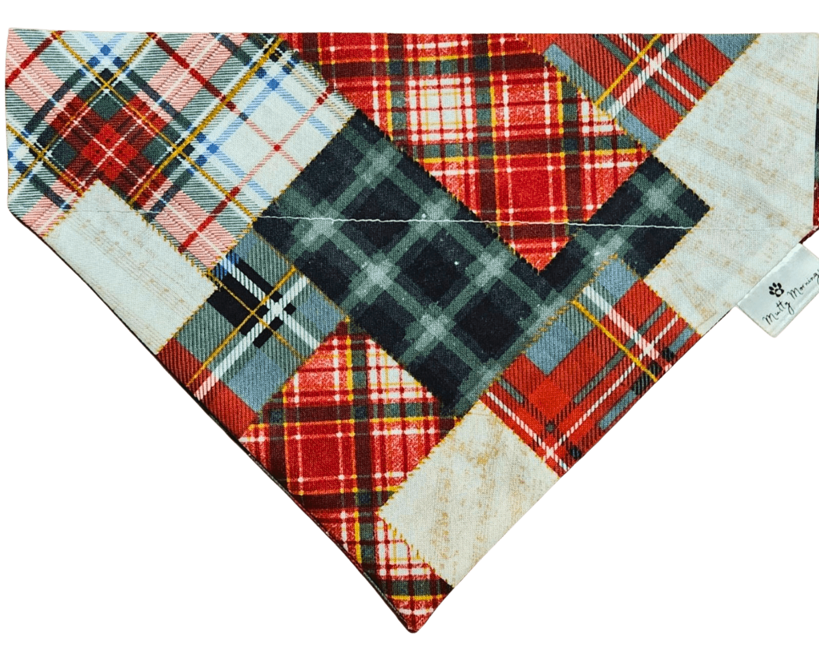 Christmas Carol Plaid Pet Bandana - Mutty Mornings