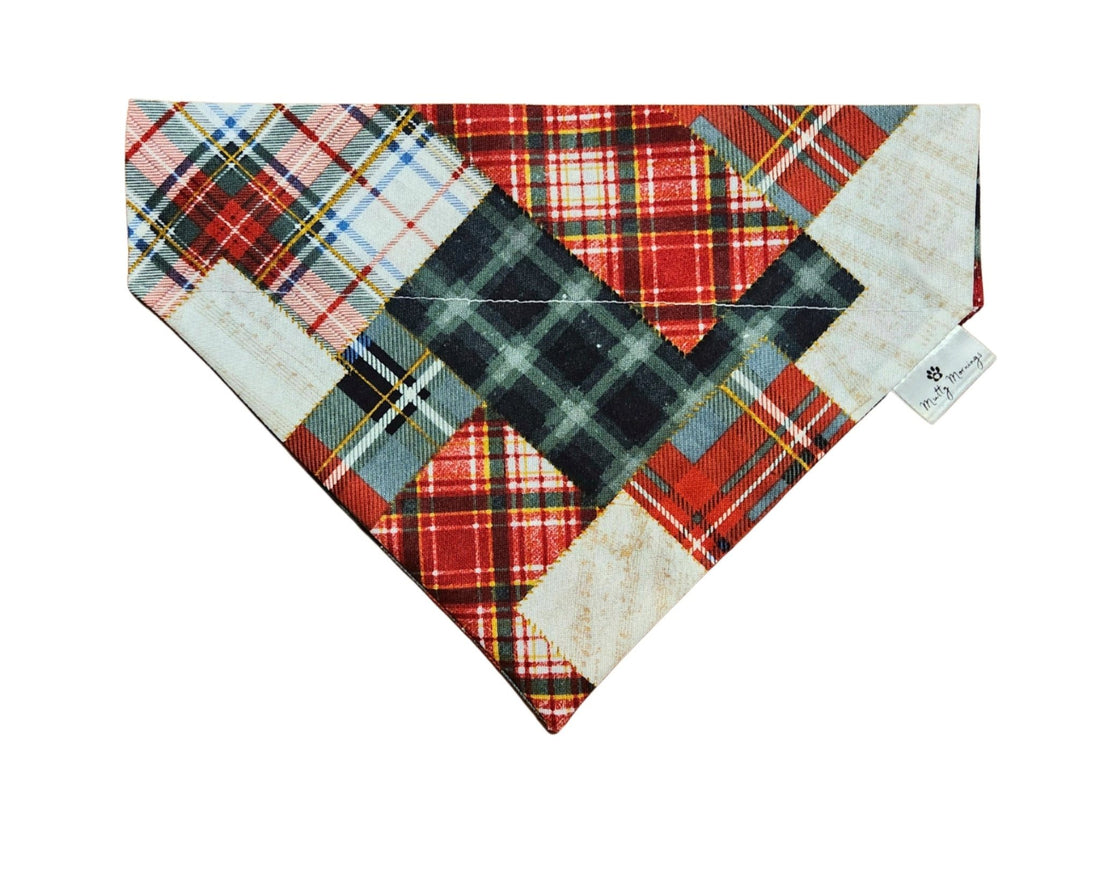 Christmas Carol Plaid Pet Bandana - Mutty Mornings