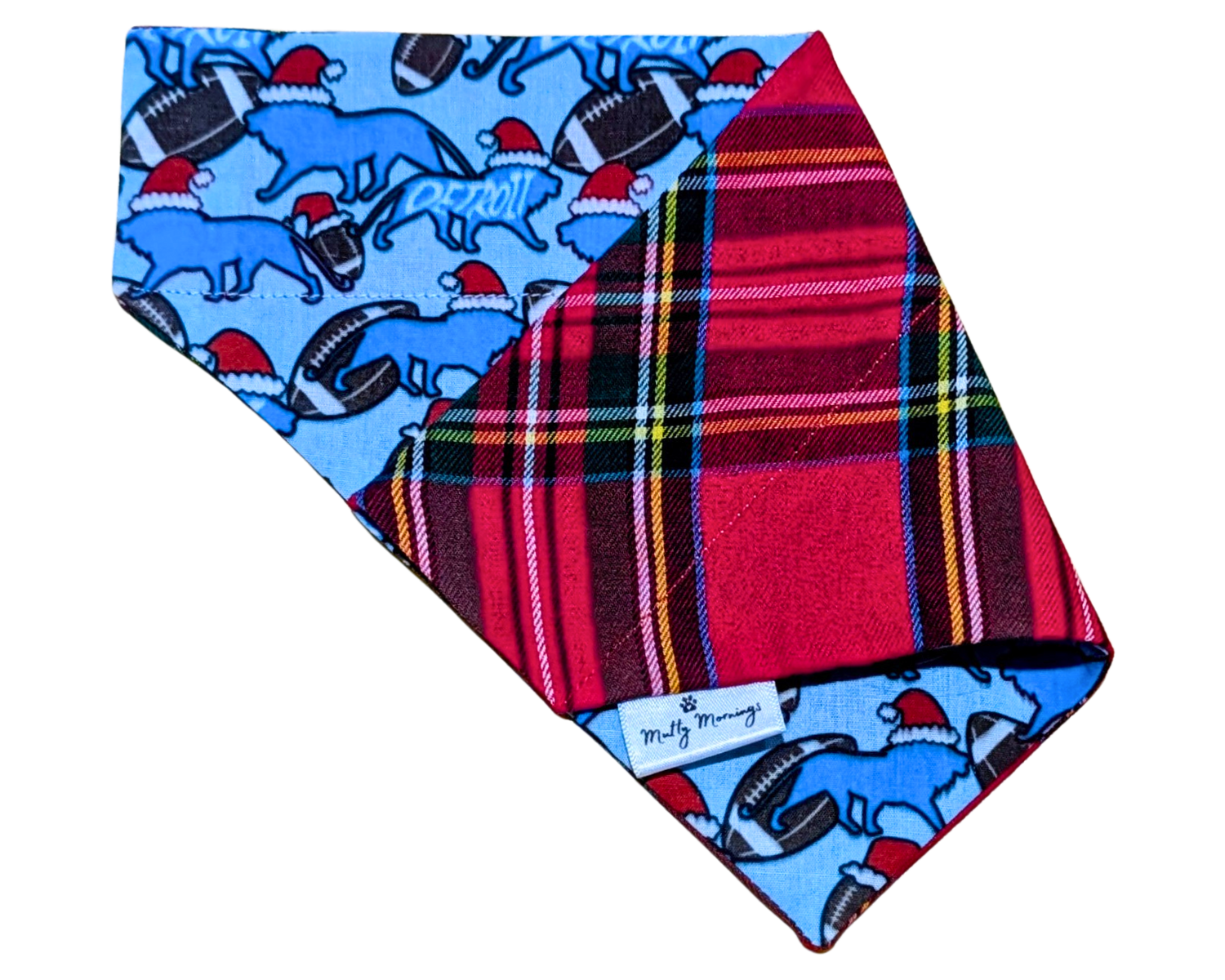 Christmas in Detroit Plaid Reversible Pet Bandana - Mutty Mornings