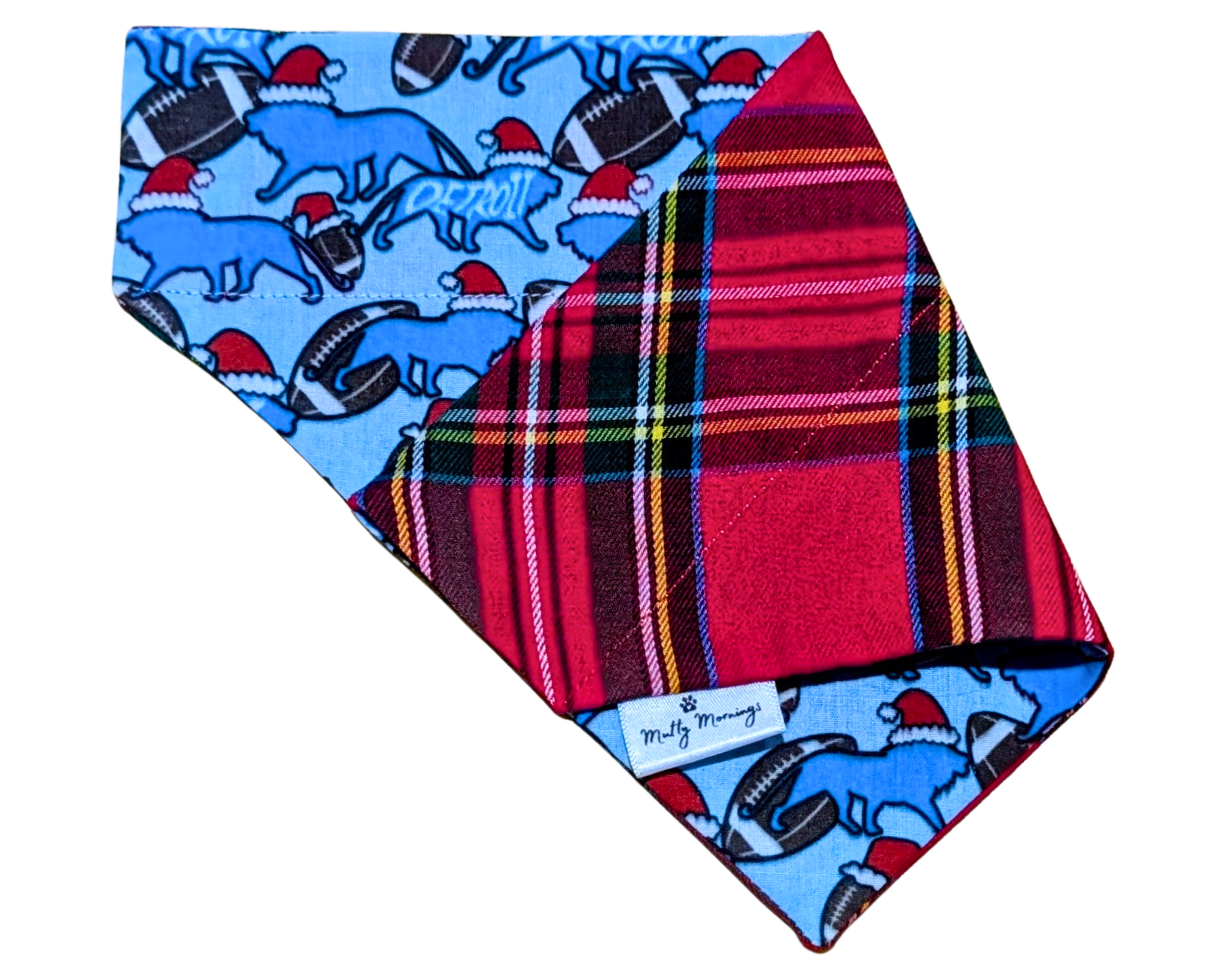 Christmas in Detroit Plaid Reversible Pet Bandana - Mutty Mornings