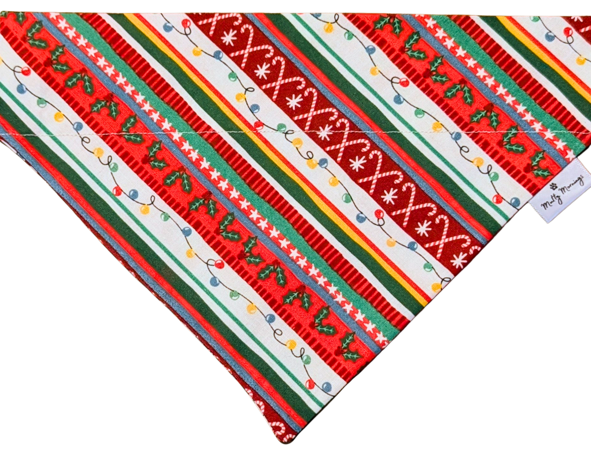 Christmas Stripe Pet Bandana - Mutty Mornings