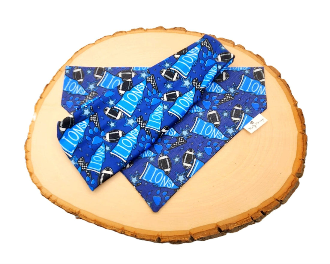 Detroit Lions Pendant Matching Bandana &amp; Headband Set - Mutty Mornings