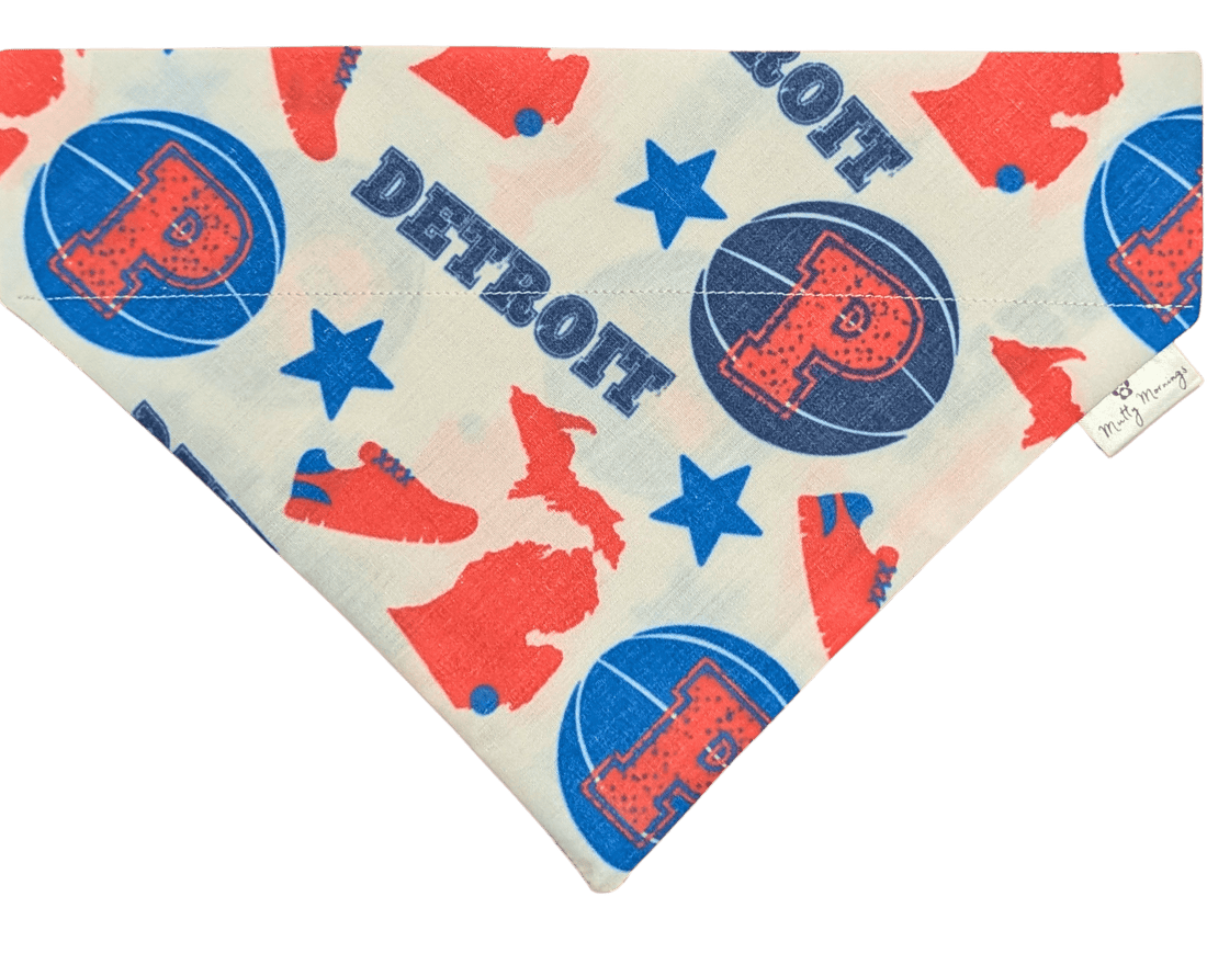 Detroit Pistons Pet Bandana - Mutty Mornings