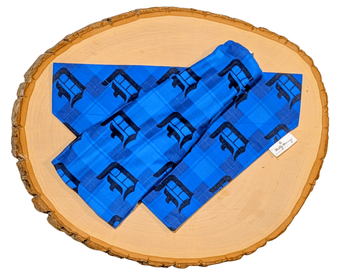 Detroit Plaid Bandana &amp; Matching Headband Set - Mutty Mornings