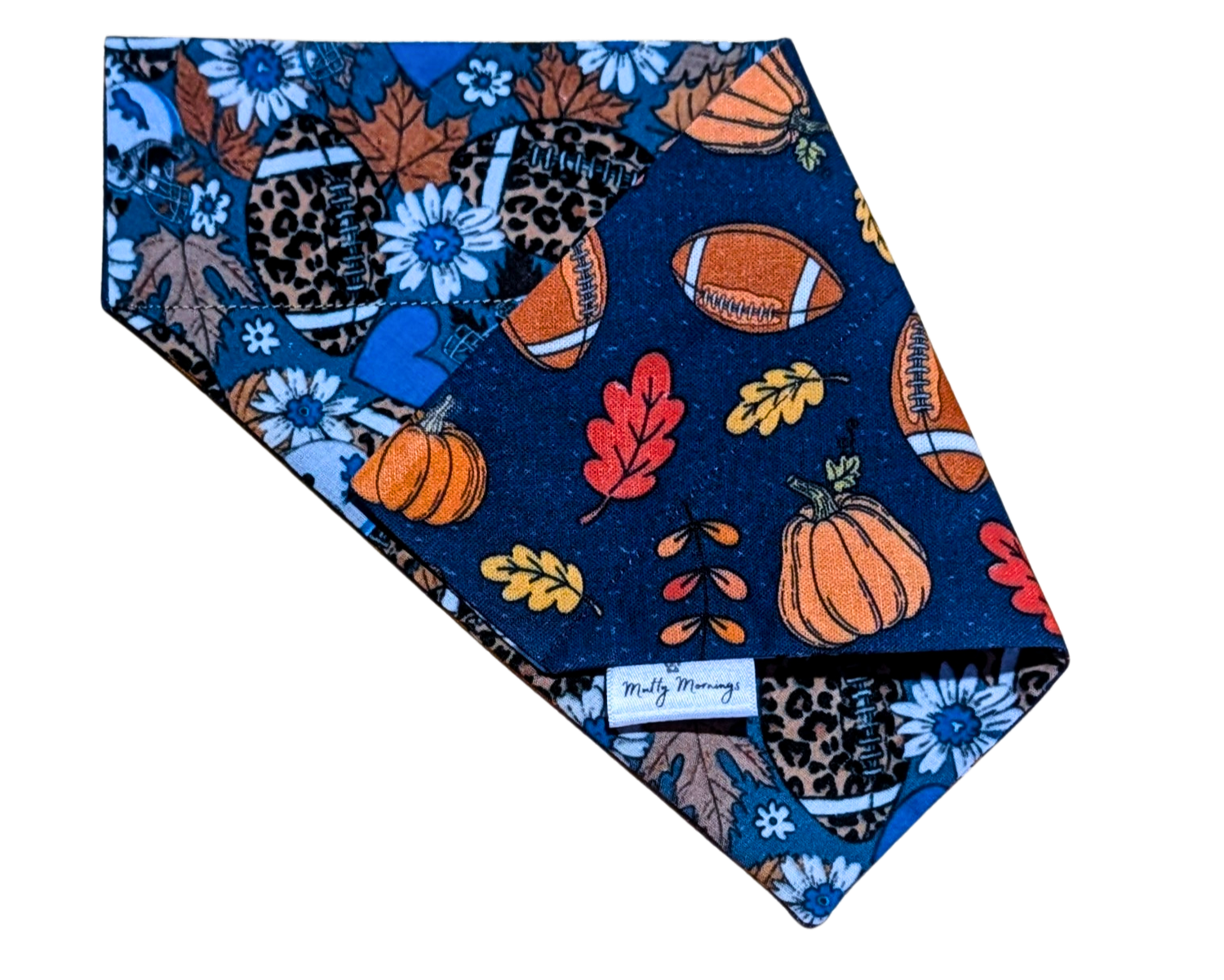 Fall Football Reversible Pet Bandana - Mutty Mornings