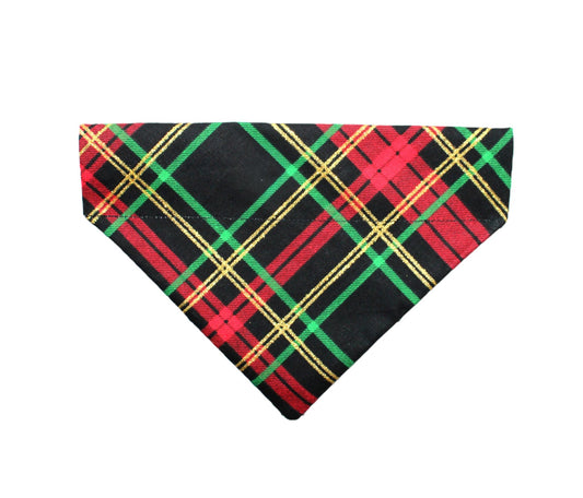 Gold Christmas Plaid Pet Bandana - Mutty Mornings