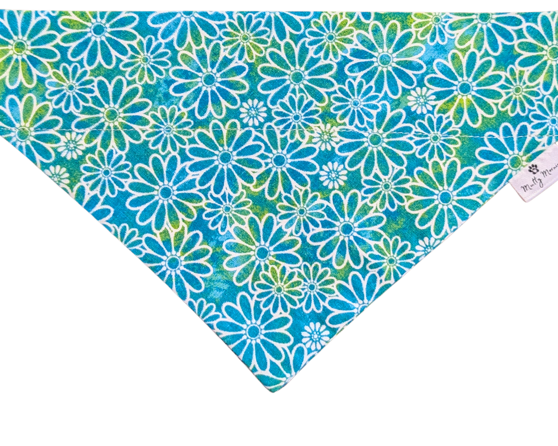 Groovy Blue Blooms Pet Bandana - Mutty Mornings