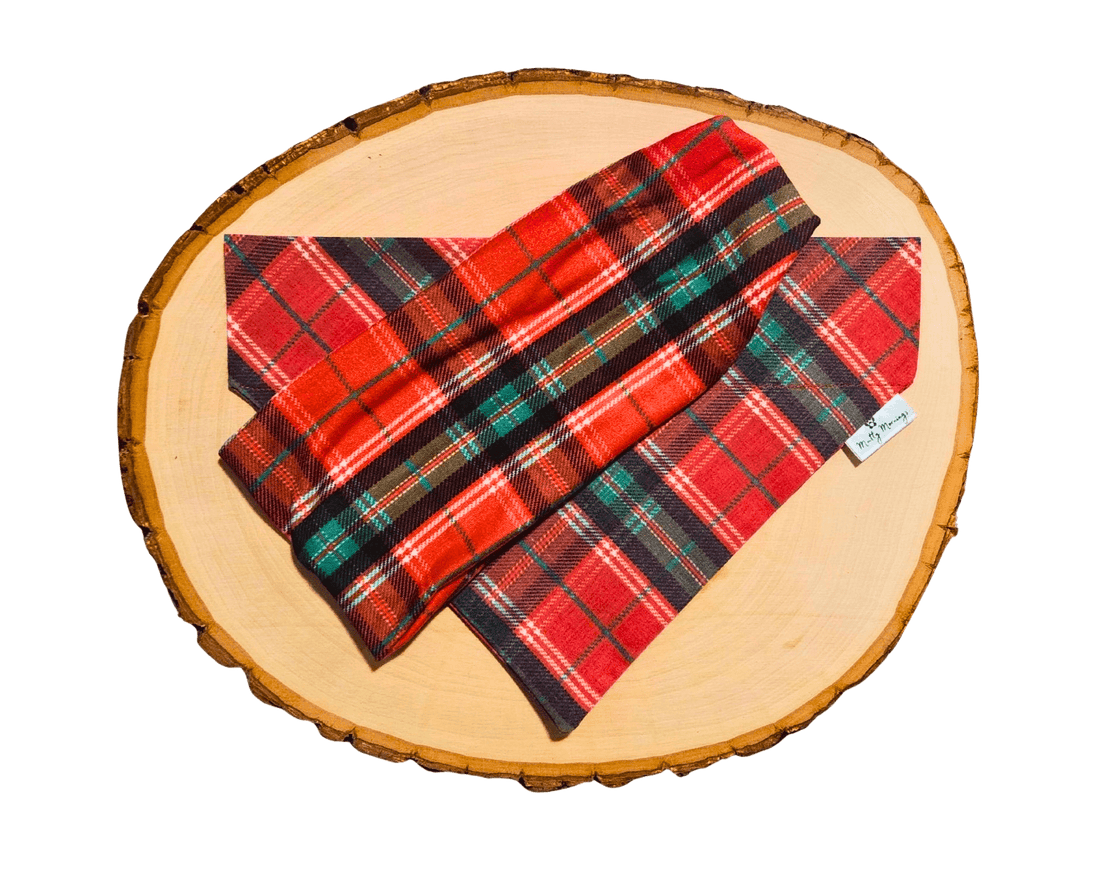 Highland Holiday Plaid Bandana &amp; Headband Set - Mutty Mornings