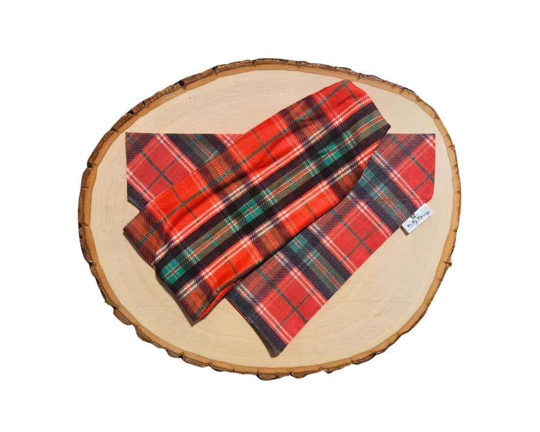 Highland Holiday Plaid Bandana &amp; Matching Headband - Mutty Mornings