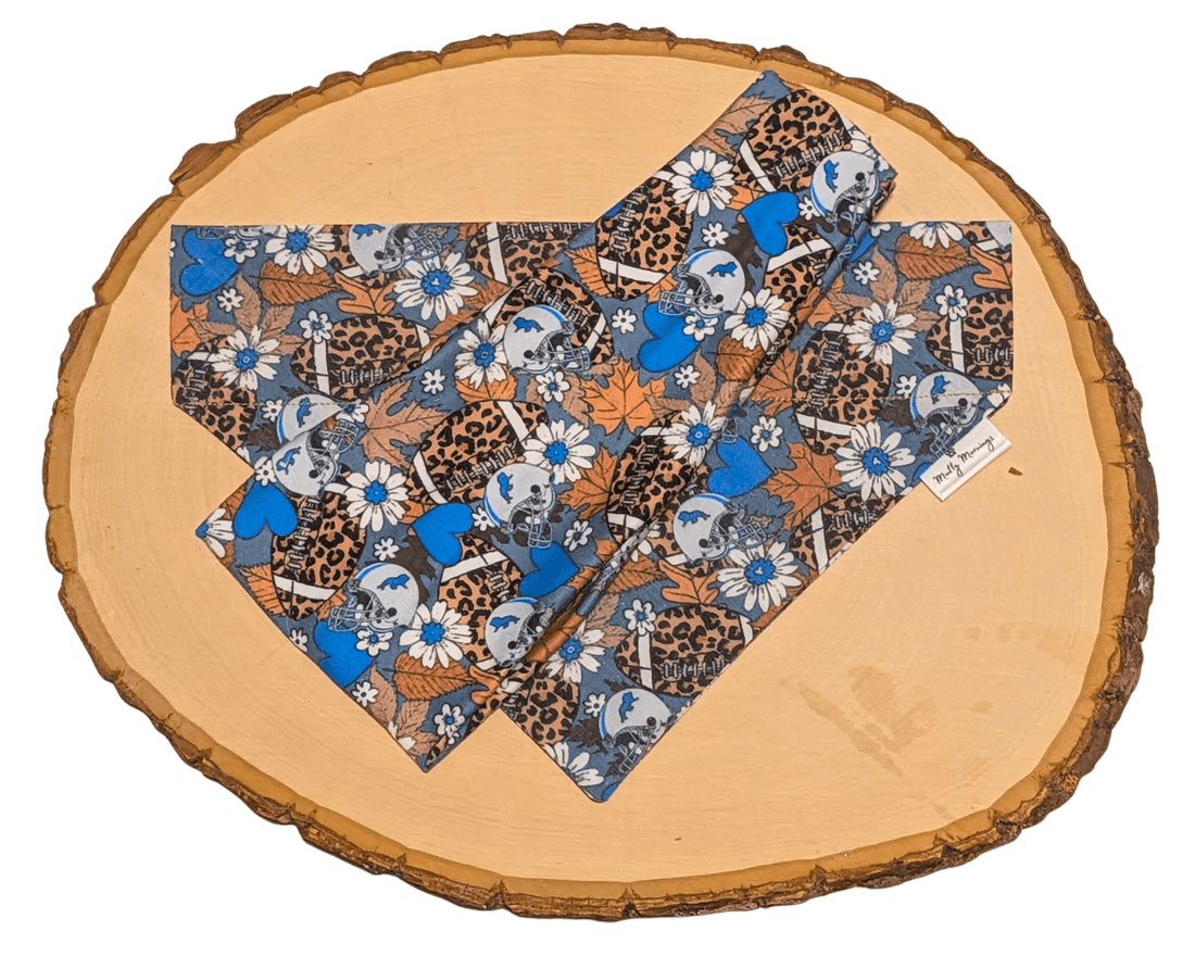 Lions Leopard Football Bandana &amp; Headband Set - Mutty Mornings