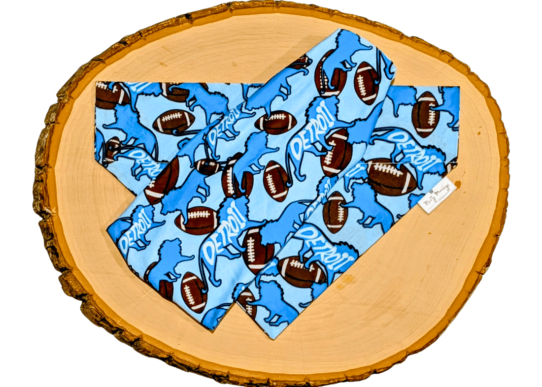 Lions of Detroit Bandana &amp; Matching Headband Set - Mutty Mornings