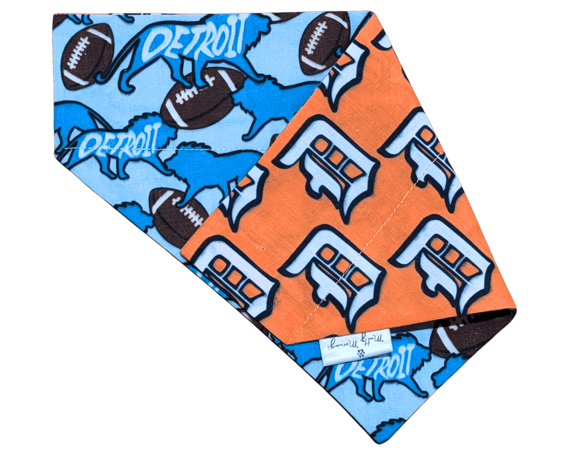 Lions of Detroit &amp; D-Town Reversible Pet Bandana - Mutty Mornings