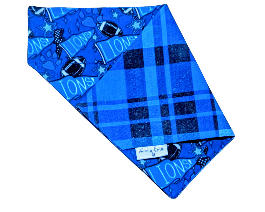 Lions Pendant Plaid Reversible Pet Bandana - Mutty Mornings