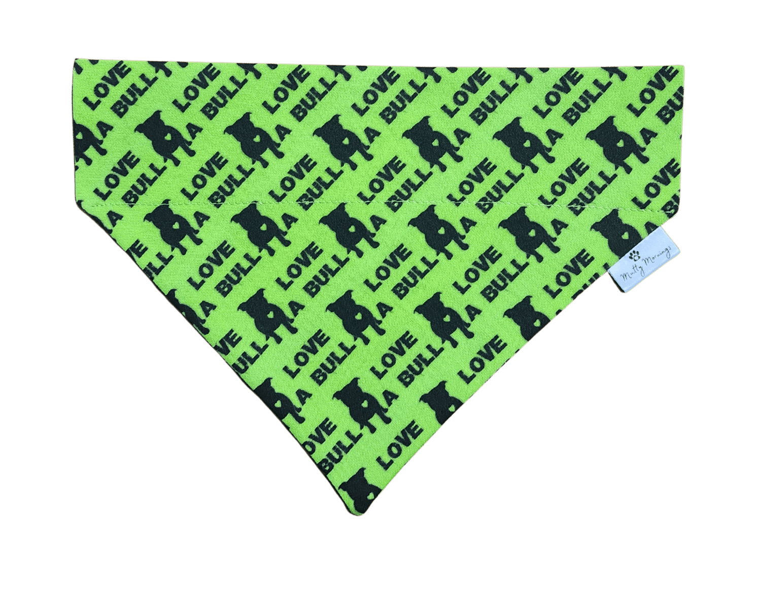 Love - A Bull Green Pet Bandana - Mutty Mornings