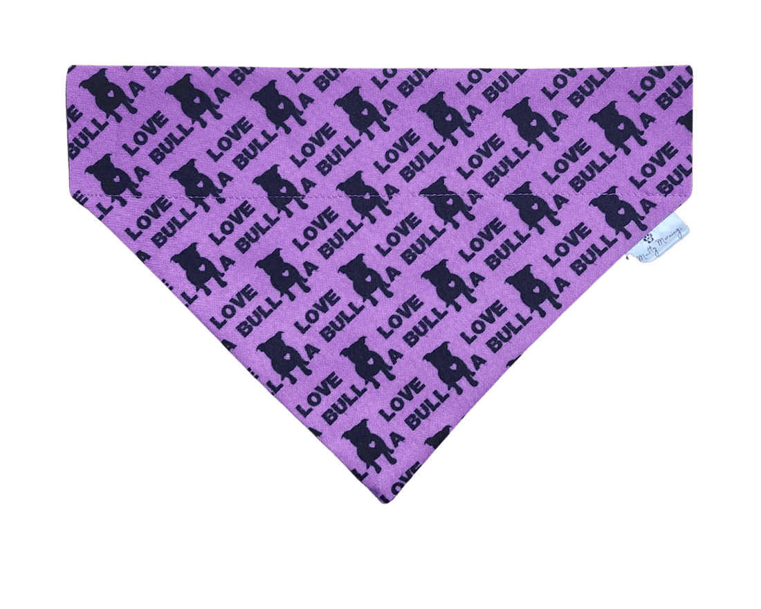 Love - A Bull Purple Pet Bandana - Mutty Mornings