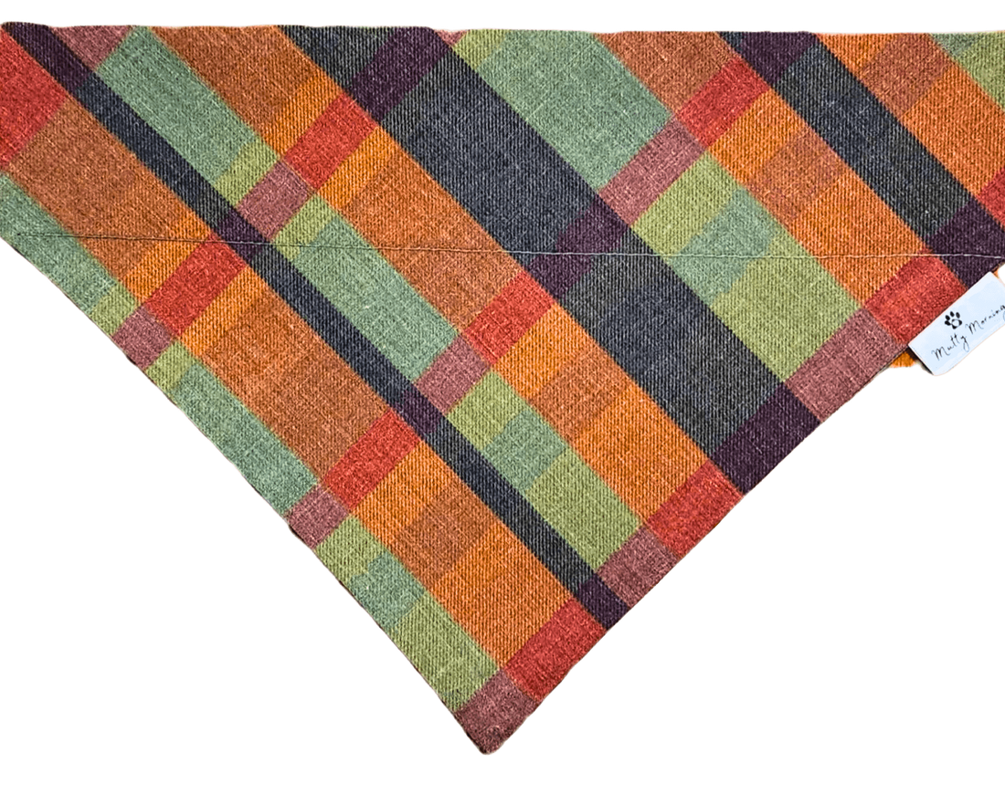 Maple &amp; Moss Plaid Pet Bandana - Mutty Mornings