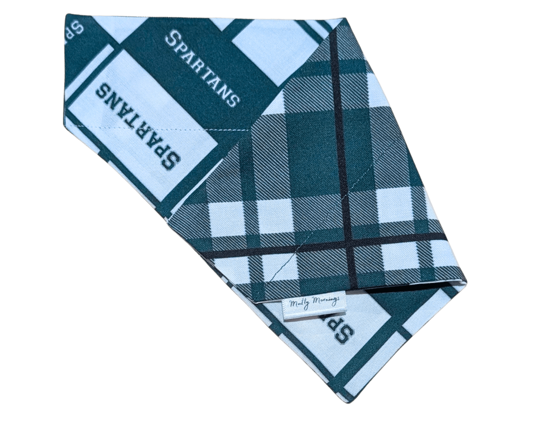 Michigan State University Plaid Reversible Pet Bandana - Mutty Mornings