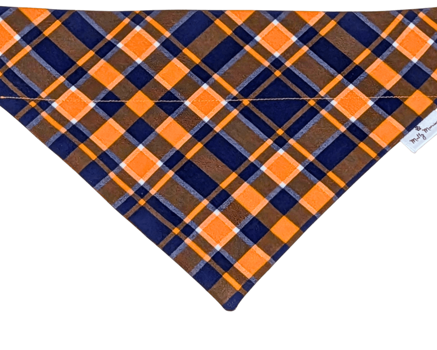 Navy &amp; Amber Plaid Pet Bandana - Mutty Mornings