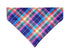 Navy And Pink Plaid Pet Bandana - Mutty Mornings
