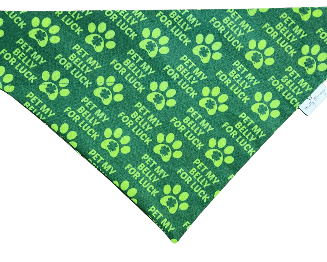 Pet My Belly for Luck Pet Bandana - Mutty Mornings