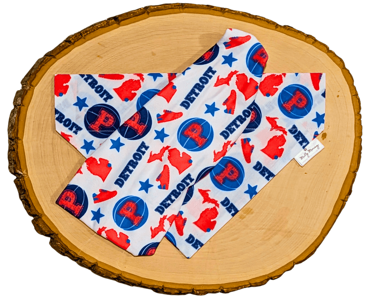 Pistons Bandana &amp; Matching Headband Set - Mutty Mornings