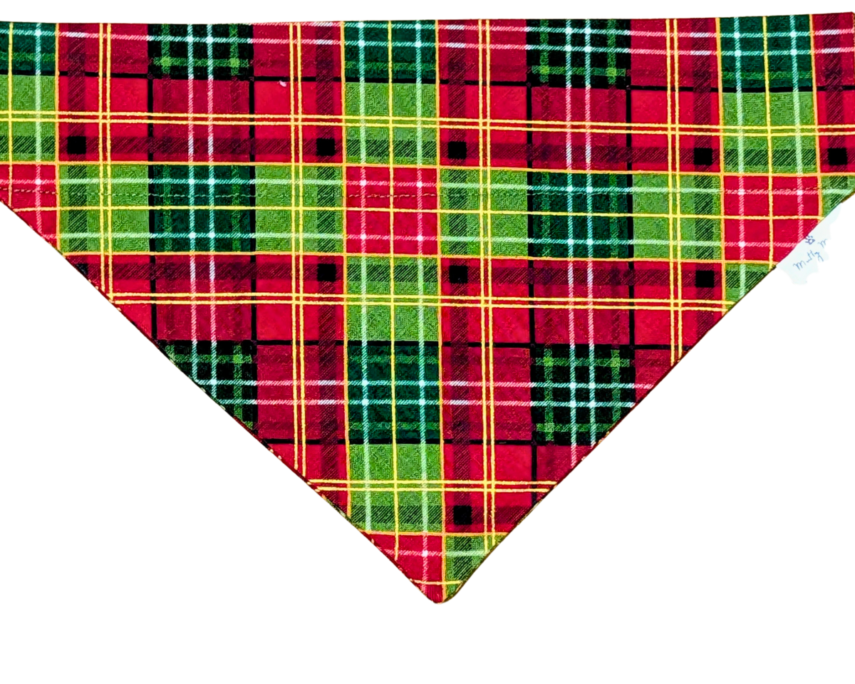 Poinsettia Plaid Pet Bandana - Mutty Mornings