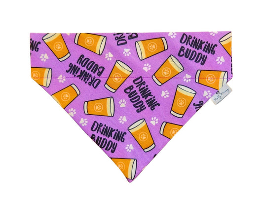 Purple Drinking Buddy Pet Bandana - Mutty Mornings