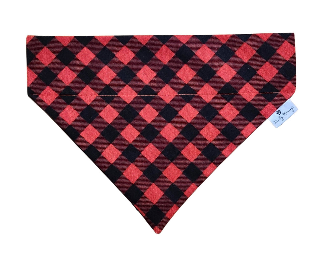 Red Buffalo Check Plaid Bandana &amp; Headband Set - Mutty Mornings