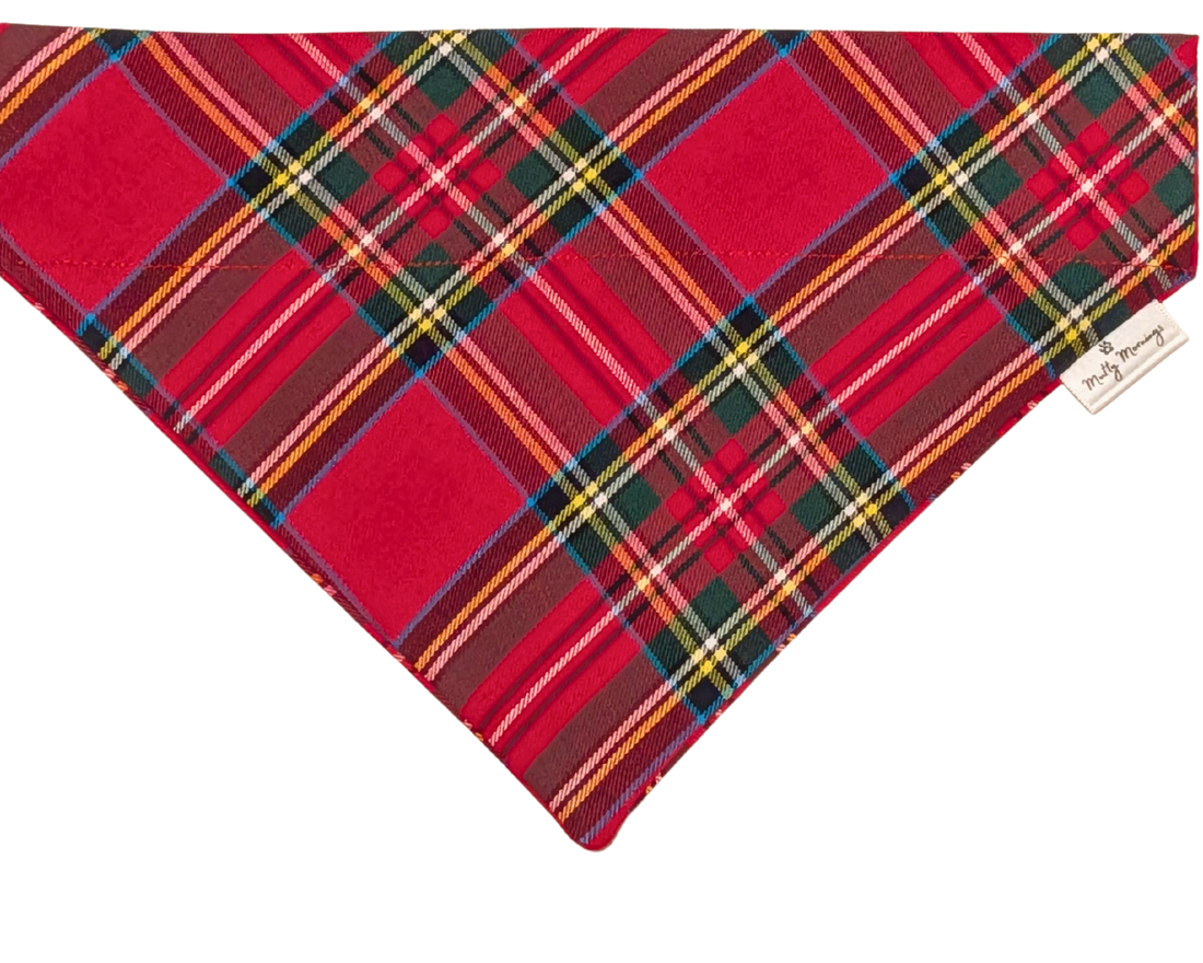 Red Highlander Tartan Pet Bandana - Mutty Mornings