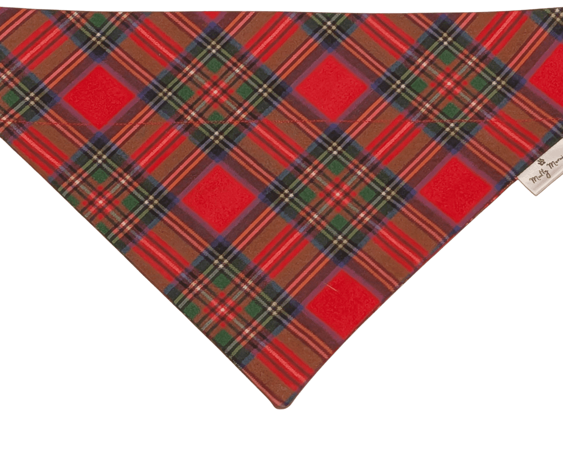 Red Highlander Tartan Pet Bandana - Mutty Mornings