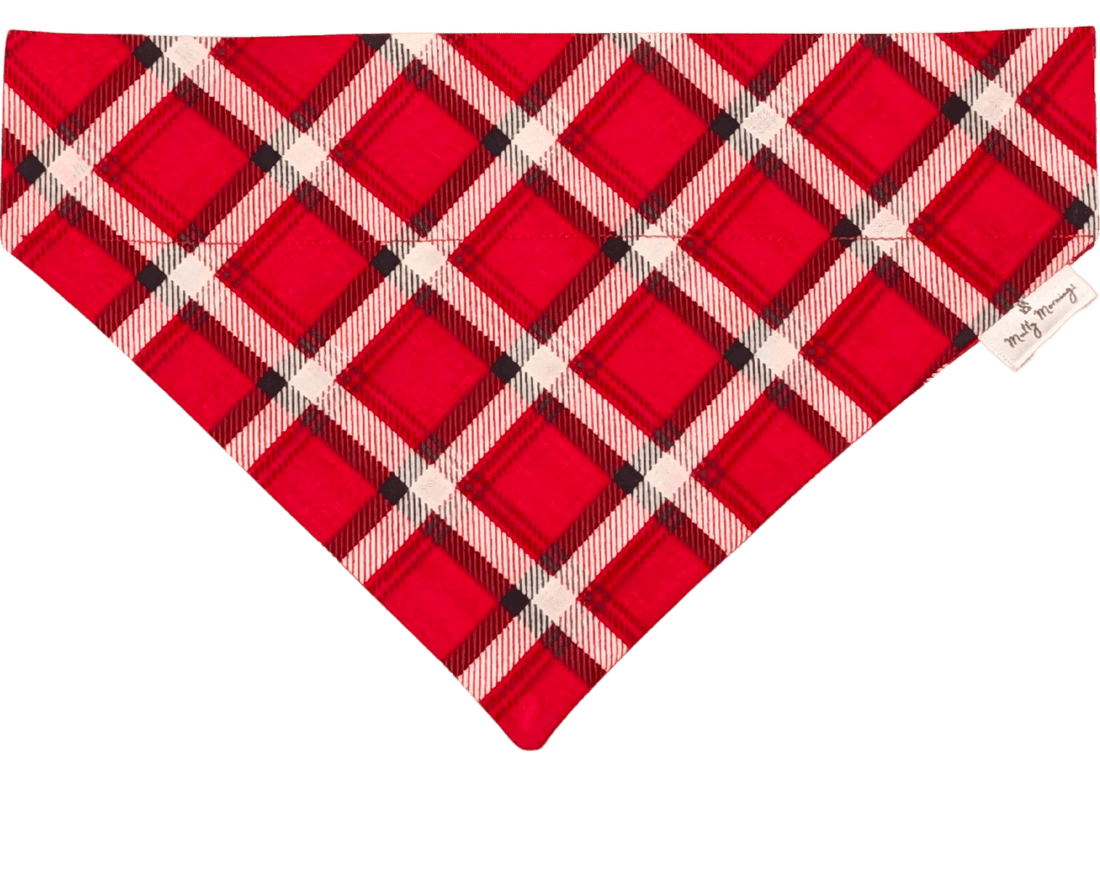 Red Rover Plaid Pet Bandana - Mutty Mornings