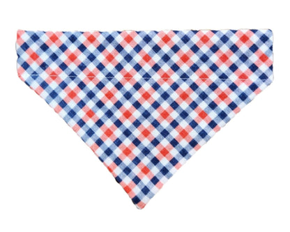 Red White And Blue Plaid Pet Bandana - Mutty Mornings