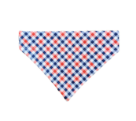 Red White And Blue Plaid Pet Bandana - Mutty Mornings