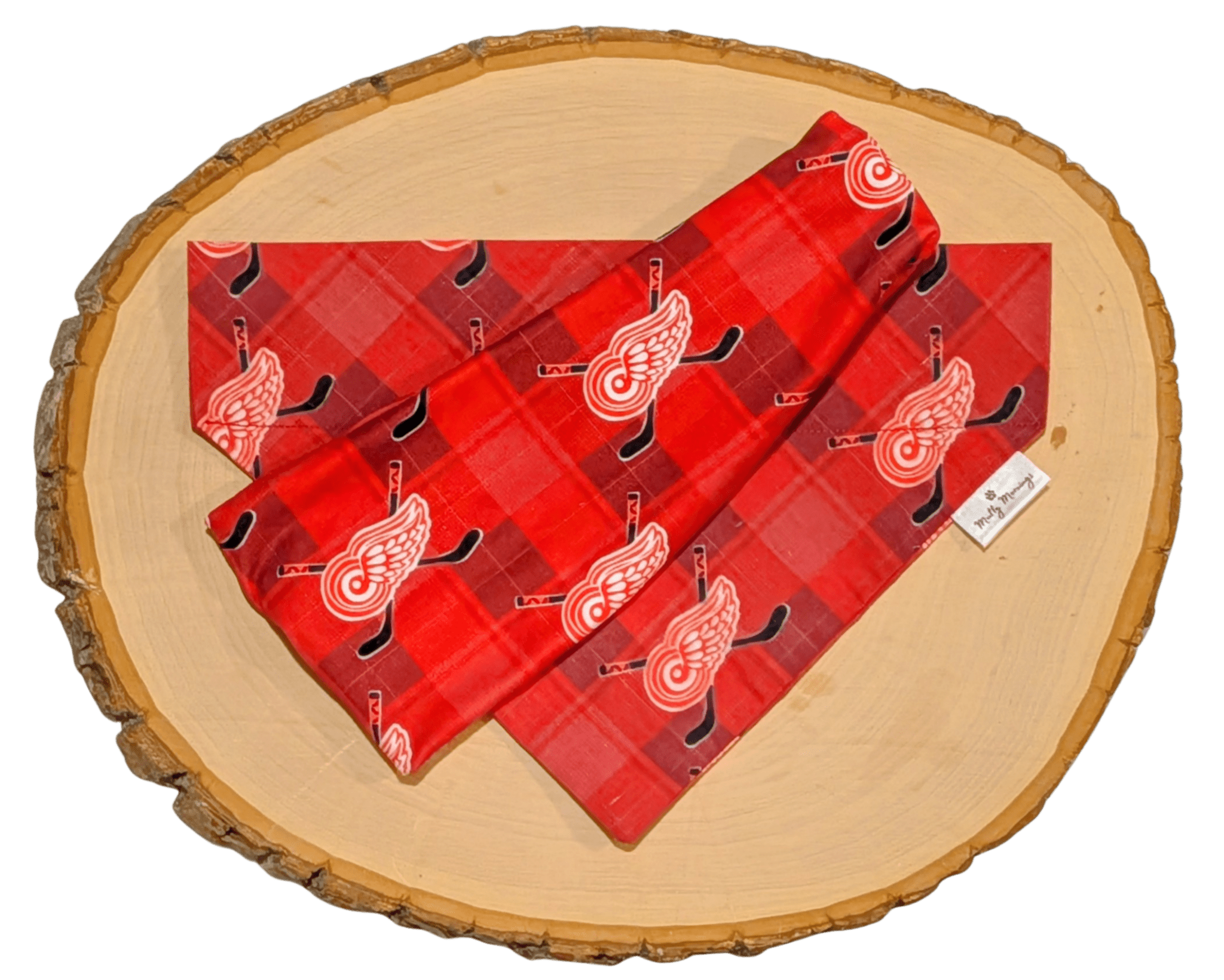 Red Wings Plaid Bandana &amp; Matching Headband Set - Mutty Mornings