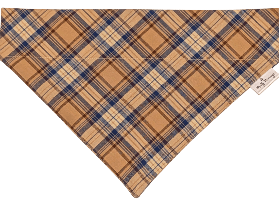 Rustic Blue Plaid Pet Bandana - Mutty Mornings