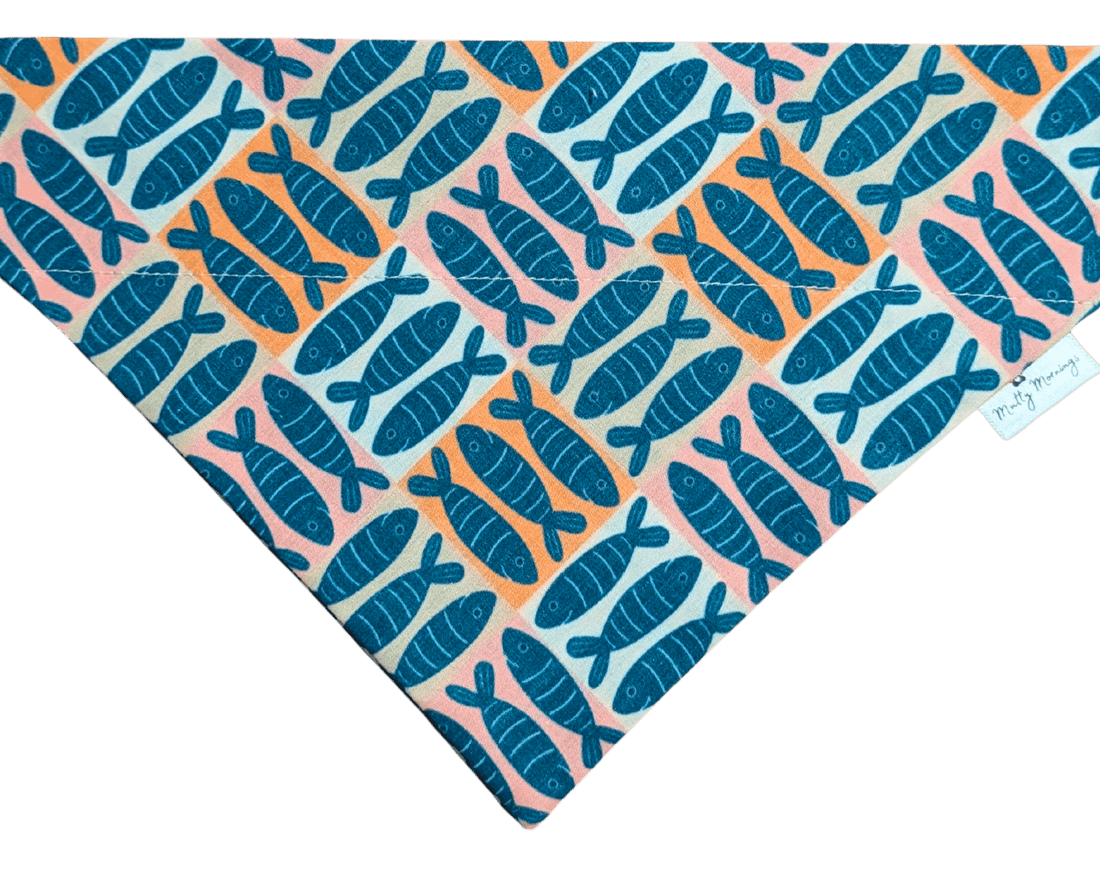 Sardine Grid Bandana &amp; Headband Set - Mutty Mornings